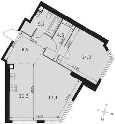 2-BD Apartment Sale, 60.8 sq. m. at Arkhitektor, Akademika Volgina Street, 2Д, Moscow, Russia #4