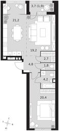 2-BD Apartment Sale, 76.2平方米 at Arkhitektor, Akademika Volgina Street, 2Д, Moscow, Russia #3 2-BD Apartment Sale, 76.2平方米 at Arkhitektor, Akademika Volgina Street, 2Д, Moscow, Russia #3