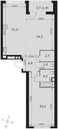 2-BD Apartment Sale, 76.2平方米 at Arkhitektor, Akademika Volgina Street, 2Д, Moscow, Russia #4