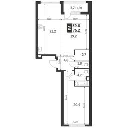 2-BD Apartment Sale, 76.2平方米 at Arkhitektor, Akademika Volgina Street, 2Д, Moscow, Russia #2 2-BD Apartment Sale, 76.2平方米 at Arkhitektor, Akademika Volgina Street, 2Д, Moscow, Russia #2
