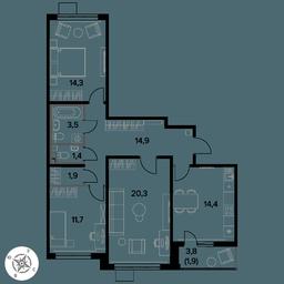 3-BD Apartment Sale, 84.3 sq. m. at Pervy Donskoj, zhiloy mikrorayon Sapronovo, derevnya Sapronovo, Leninskiy City District, Moscow Region, Russia #3 3-BD Apartment Sale, 84.3 sq. m. at Pervy Donskoj, zhiloy mikrorayon Sapronovo, derevnya Sapronovo, Leninskiy City District, Moscow Region, Russia #3
