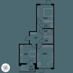 2-BD Apartment Sale, 61.4 sq. m. at Pervy Donskoj, zhiloy mikrorayon Sapronovo, derevnya Sapronovo, Leninskiy City District, Moscow Region, Russia #3