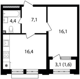 1-BD Apartment Sale, 45.7 sq. m. at Mikhalkovskiy, Mikhalkovskaya Street, 48, Moscow, Russia #3 1-BD Apartment Sale, 45.7 sq. m. at Mikhalkovskiy, Mikhalkovskaya Street, 48, Moscow, Russia #3