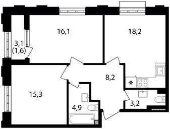 2-BD Apartment Sale, 67.5 sq. m. at Mikhalkovskiy, Mikhalkovskaya Street, 48, Moscow, Russia #3 2-BD Apartment Sale, 67.5 sq. m. at Mikhalkovskiy, Mikhalkovskaya Street, 48, Moscow, Russia #3