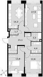 3-BD Apartment Sale, 83平方米 at Sydney City, Shenogina Street, 2, Moscow, Russia #3