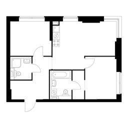 2-BD Apartment Sale, 57.1平方米 at Holland Park, Volokolamskoye Highway, 71/13к1, Moscow, Russia #3
