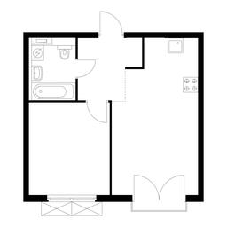 1-BD Apartment Sale, 40.8平方米 at Holland Park, Volokolamskoye Highway, 71/13к1, Moscow, Russia #2