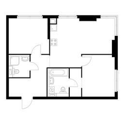 2-BD Apartment Sale, 59.6平方米 at Holland Park, Volokolamskoye Highway, 71/13к1, Moscow, Russia #3