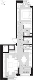2-BD Apartment Sale, 62.2平方米 at Arkhitektor, Akademika Volgina Street, 2Д, Moscow, Russia #3