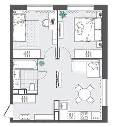 1-BD Apartment Sale, 47.92 sq. m. at Kvartal Rumyantsevo, ulitsa Admirala Kornilova, с1, Mosrentgen Settlement, Moscow, Russia #4
