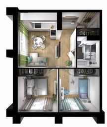 1-BD Apartment Sale, 47.92 sq. m. at Kvartal Rumyantsevo, ulitsa Admirala Kornilova, с1, Mosrentgen Settlement, Moscow, Russia #3