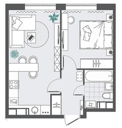 1-BD Apartment Sale, 38.28 sq. m. at Kvartal Rumyantsevo, ulitsa Admirala Kornilova, с1, Mosrentgen Settlement, Moscow, Russia #4