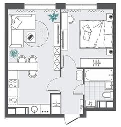 1-BD Apartment Sale, 38.28 sq. m. at Kvartal Rumyantsevo, ulitsa Admirala Kornilova, с1, Mosrentgen Settlement, Moscow, Russia #4