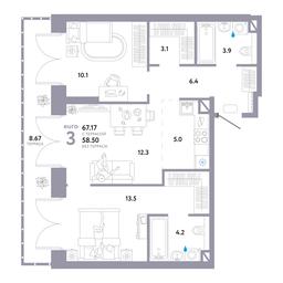 Продажа 2-комн. квартиры, 67,17 м² в ЖК «Страна.Озёрная», Озёрная улица, 42с7, Москва, Россия #3 Продажа 2-комн. квартиры, 67,17 м² в ЖК «Страна.Озёрная», Озёрная улица, 42с7, Москва, Россия #3
