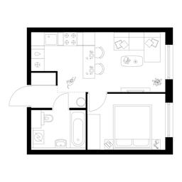 1-BD Apartment Sale, 32.3 sq. m. at Kutuzovskiy Kvartal, Ivana Franko Street, 20к1, Moscow, Russia #2