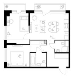 2-BD Apartment Sale, 57.1 sq. m. at Kutuzovskiy Kvartal, Ivana Franko Street, 20к1, Moscow, Russia #2 2-BD Apartment Sale, 57.1 sq. m. at Kutuzovskiy Kvartal, Ivana Franko Street, 20к1, Moscow, Russia #2