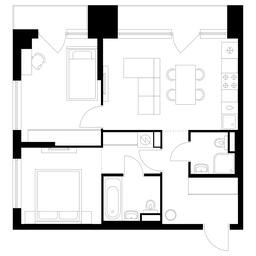 2-BD Apartment Sale, 57.1 sq. m. at Kutuzovskiy Kvartal, Ivana Franko Street, 20к1, Moscow, Russia #3 2-BD Apartment Sale, 57.1 sq. m. at Kutuzovskiy Kvartal, Ivana Franko Street, 20к1, Moscow, Russia #3
