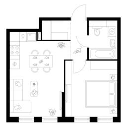 1-BD Apartment Sale, 39.8平方米 at Kutuzovskiy Kvartal, Ivana Franko Street, 20к1, Moscow, Russia #2