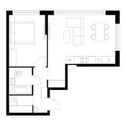 1-BD Apartment Sale, 46.9平方米 at Kutuzovskiy Kvartal, Ivana Franko Street, 20к1, Moscow, Russia #3 1-BD Apartment Sale, 46.9平方米 at Kutuzovskiy Kvartal, Ivana Franko Street, 20к1, Moscow, Russia #3