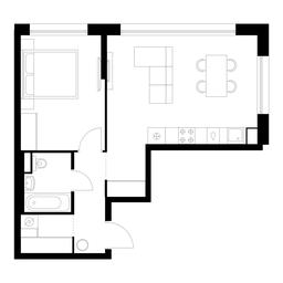 1-BD Apartment Sale, 46.9平方米 at Kutuzovskiy Kvartal, Ivana Franko Street, 20к1, Moscow, Russia #4