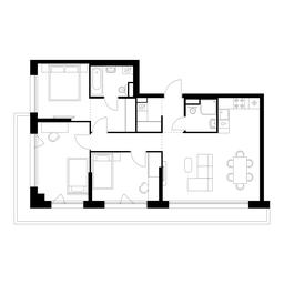 3-BD Apartment Sale, 82.3 sq. m. at Kutuzovskiy Kvartal, Ivana Franko Street, 20к1, Moscow, Russia #3