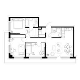 3-BD Apartment Sale, 82.3 sq. m. at Kutuzovskiy Kvartal, Ivana Franko Street, 20к1, Moscow, Russia #2
