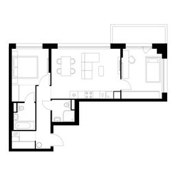 2-BD Apartment Sale, 61 sq. m. at Kutuzovskiy Kvartal, Ivana Franko Street, 20к1, Moscow, Russia #4