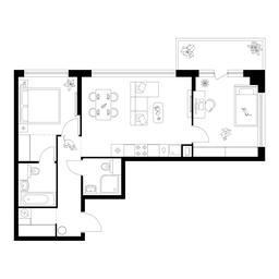 2-BD Apartment Sale, 61 sq. m. at Kutuzovskiy Kvartal, Ivana Franko Street, 20к1, Moscow, Russia #2