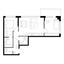 2-BD Apartment Sale, 61 sq. m. at Kutuzovskiy Kvartal, Ivana Franko Street, 20к1, Moscow, Russia #3