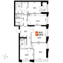 4-BD Apartment Sale, 111 sq. m. at Sky Garden, Stroitelny Drive, 9с6, Moscow, Russia #2 4-BD Apartment Sale, 111 sq. m. at Sky Garden, Stroitelny Drive, 9с6, Moscow, Russia #2