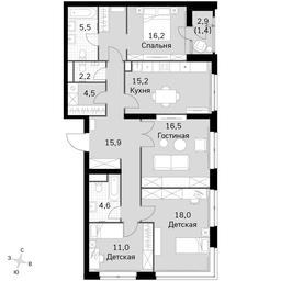 4-BD Apartment Sale, 111 sq. m. at Sky Garden, Stroitelny Drive, 9с6, Moscow, Russia #3 4-BD Apartment Sale, 111 sq. m. at Sky Garden, Stroitelny Drive, 9с6, Moscow, Russia #3