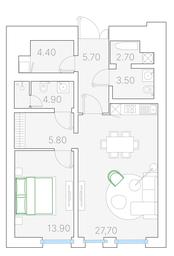 1-BD Apartment Sale, 73.1 sq. m. at Duo House, Sofiyskaya Embankment, 34с3, Moscow, Russia #3