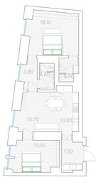 2-BD Apartment Sale, 75.6 sq. m. at Duo House, Sofiyskaya Embankment, 34с3, Moscow, Russia #3