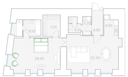 1-BD Apartment Sale, 97.5 sq. m. at Duo House, Sofiyskaya Embankment, 34с3, Moscow, Russia #2 1-BD Apartment Sale, 97.5 sq. m. at Duo House, Sofiyskaya Embankment, 34с3, Moscow, Russia #2
