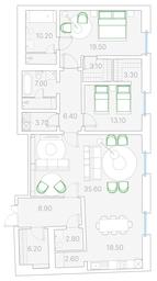 2-BD Apartment Sale, 146.6平方米 at Duo House, Sofiyskaya Embankment, 34с3, Moscow, Russia #4