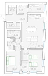 2-BD Apartment Sale, 117.8平方米 at Duo House, Sofiyskaya Embankment, 34с3, Moscow, Russia #2 2-BD Apartment Sale, 117.8平方米 at Duo House, Sofiyskaya Embankment, 34с3, Moscow, Russia #2
