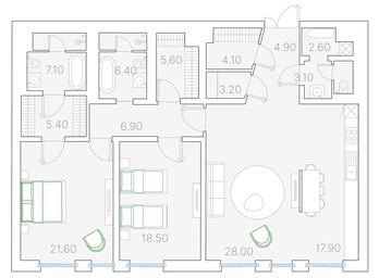 5-BD Apartment Sale, 236.7 sq. m. at Duo House, Sofiyskaya Embankment, 34с3, Moscow, Russia #2