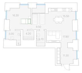 3-BD Apartment Sale, 164.1平方米 at Duo House, Sofiyskaya Embankment, 34с3, Moscow, Russia #3