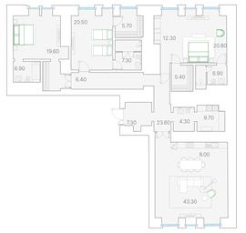1-BD Apartment Sale, 49.6 sq. m. at Duo House, Sofiyskaya Embankment, 34с3, Moscow, Russia #3
