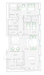 2-BD Apartment Sale, 146.7平方米 at Duo House, Sofiyskaya Embankment, 34с3, Moscow, Russia #4