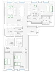 3-BD Apartment Sale, 217.6平方米 at Duo House, Sofiyskaya Embankment, 34с3, Moscow, Russia #2