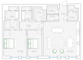 2-BD Apartment Sale, 148.1 sq. m. at Duo House, Sofiyskaya Embankment, 34с3, Moscow, Russia #2 2-BD Apartment Sale, 148.1 sq. m. at Duo House, Sofiyskaya Embankment, 34с3, Moscow, Russia #2