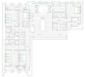 Продажа 5-комн. квартиры, 239 м² в ЖК «Клубный дом Дуо (Duo)», Софийская набережная, 34с3, Москва, Россия #4