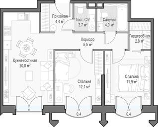 1-BD Apartment Sale, 66.8 sq. m. at Dostizhenie, Akademika Korolyova Street, 21, Moscow, Russia #2 1-BD Apartment Sale, 66.8 sq. m. at Dostizhenie, Akademika Korolyova Street, 21, Moscow, Russia #2
