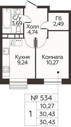 Apartment Sale, 30.43平方米 at Kvartal Rumyantsevo, ulitsa Admirala Kornilova, с1, Mosrentgen Settlement, Moscow, Russia #2 Apartment Sale, 30.43平方米 at Kvartal Rumyantsevo, ulitsa Admirala Kornilova, с1, Mosrentgen Settlement, Moscow, Russia #2