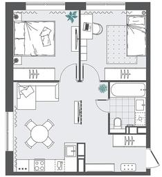 1-BD Apartment Sale, 47.92 sq. m. at Kvartal Rumyantsevo, ulitsa Admirala Kornilova, с1, Mosrentgen Settlement, Moscow, Russia #4
