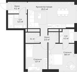 1-BD Apartment Sale, 73 sq. m. at Alia, Lyotnaya Street, 95Бк2, Moscow, Russia #3