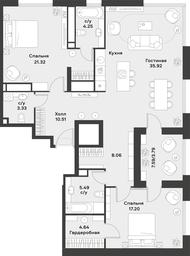 1-BD Apartment Sale, 114.5平方米 at Alia, Lyotnaya Street, 95Бк2, Moscow, Russia #4