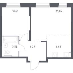 Apartment Sale, 43.02 sq. m. at Kvartal Strogino, zhiloy kompleks Kvartal Strogino, Krasnogorsk, Moscow Region, Russia #2 Apartment Sale, 43.02 sq. m. at Kvartal Strogino, zhiloy kompleks Kvartal Strogino, Krasnogorsk, Moscow Region, Russia #2