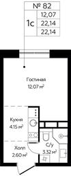 Apartment Sale, 22.14 sq. m. at Tsvetochnye Polyany City, kvartal № 165, Filimonkovskoye Municipal Formation, Moscow, Russia #2 Apartment Sale, 22.14 sq. m. at Tsvetochnye Polyany City, kvartal № 165, Filimonkovskoye Municipal Formation, Moscow, Russia #2